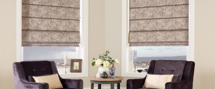Roman Blinds with chairs in living room